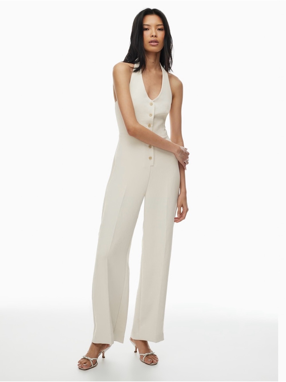 Aritzia Wilfred Upscale Jumpsuit in Matte Pearl